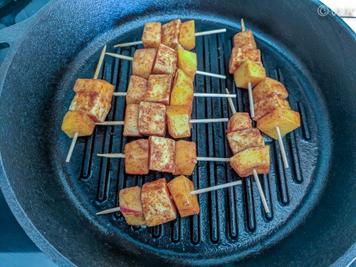 grilled in the cast iron pan