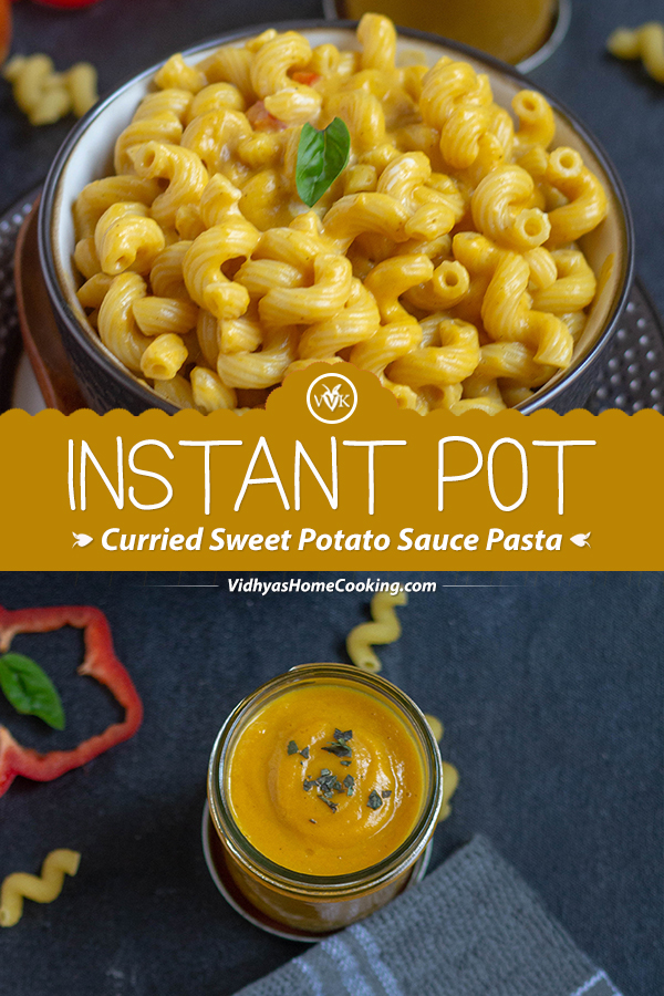 Instant Pot Curried Sweet Potato Sauce Pasta Recipe