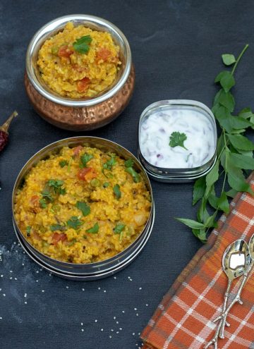millet kootanchoru in a lunch box and brassware