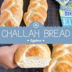 Eggless Challah Bread collage with text overlay