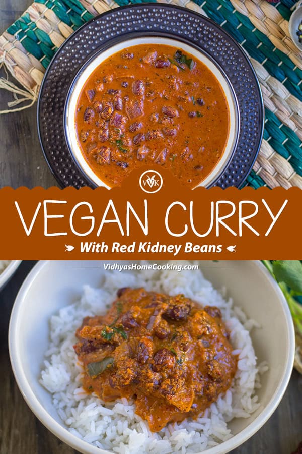 Vegan Red Kidney Beans Curry | Konkani Style Rajma Curry