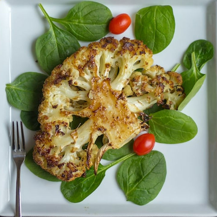 Roasted Cauliflower Steaks Vidhya’s Vegetarian Kitchen