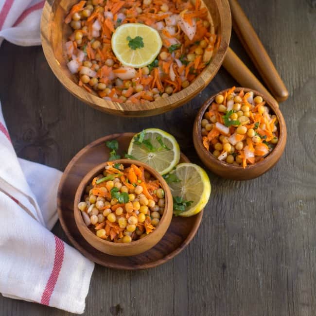 Instant Pot White Peas and Carrot Salad | No Oil Recipe