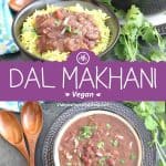 Slow Cooker Vegan Dal Makhani collage of two images with text overlay