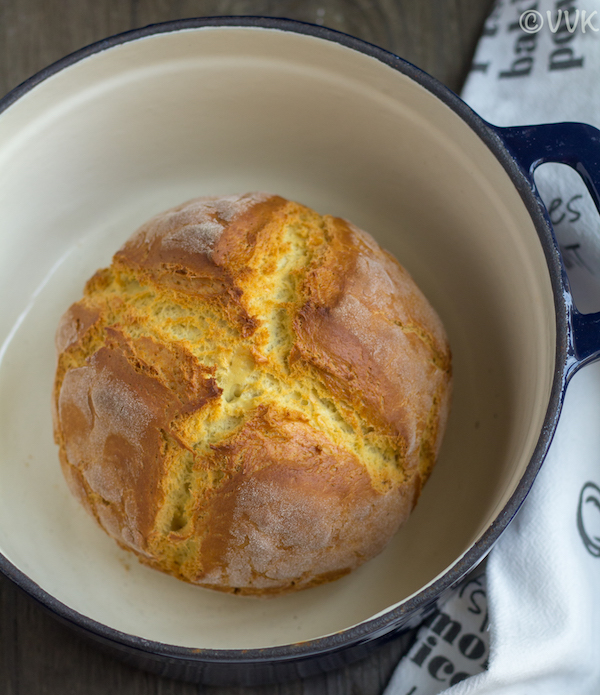 irish soda bread after baking