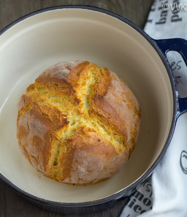 irish soda bread after baking