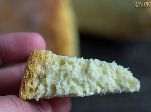 single slice of irish soda bread side angle