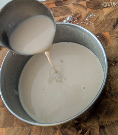 Wheat dosai batter in pouring consistency