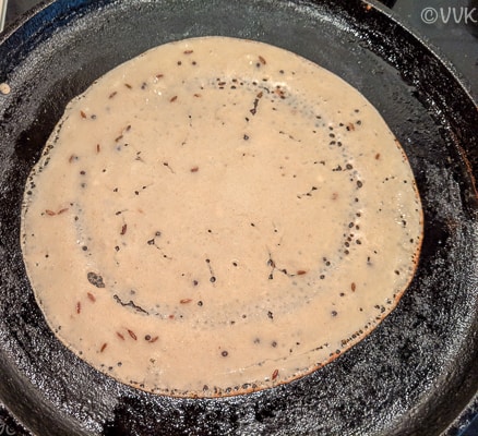 dosai cooked on top side