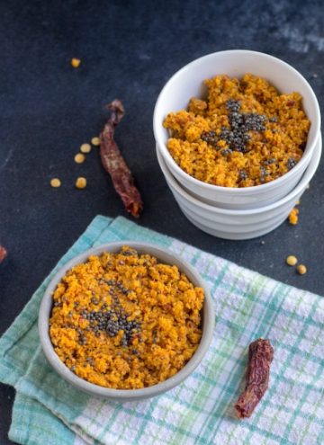 paruppu thukaiyal with two bowl
