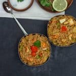lucknow veg biryani in two bowls
