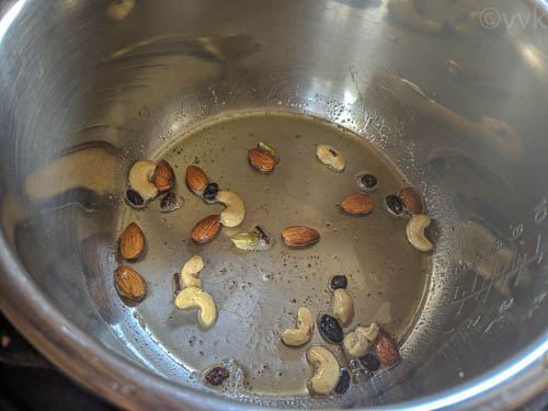 zarda pulao frying nuts