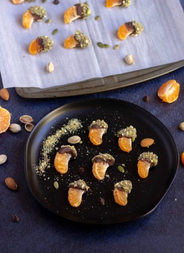 chocolate cuties on a plate tray
