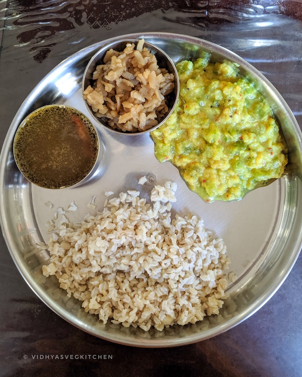 everydaycooking rice, rasam and kootu