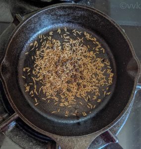 roasting the spices for turmeric buttermilk