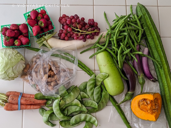 fresh produce from farmers market