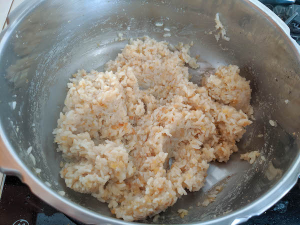 mashed rice and lentils