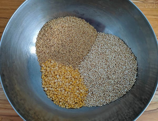 quinoa, millet and moong dal