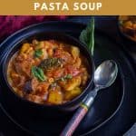 Instant Pot Mixed Vegetable Pasta Soup image with text overlay