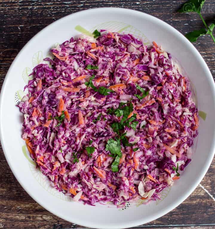 cabbage coleslaw ready to be served