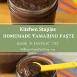 pinterest image for homemade tamarind paste with text overlay