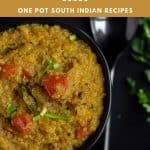 instant pot rasam rice with text overlay