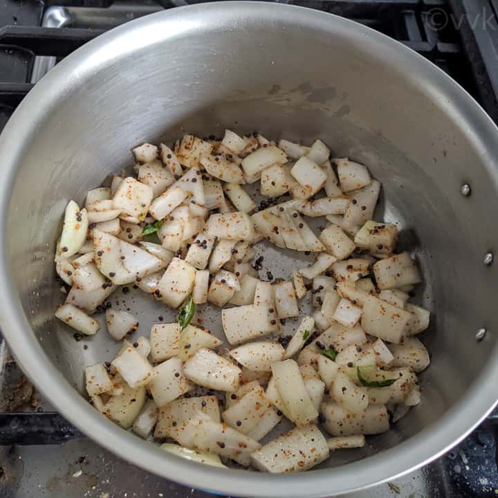 adding the onions