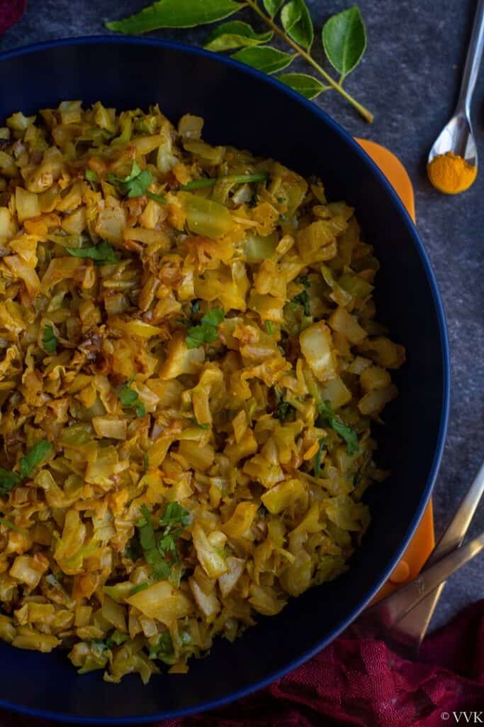 Cabbage Curry Recipe (IndianStyle) Vidhya’s Vegetarian Kitchen