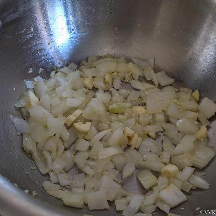 sauteing onion, garlic