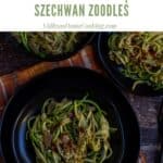 indo chinese zoodles picture with text overlay for pinterest
