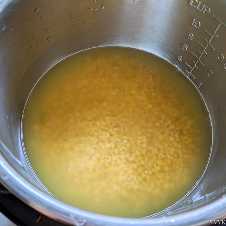 toor dal in the innerpot of the instant pot