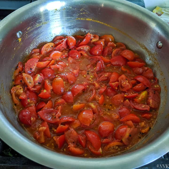tomato pickle after adding spices