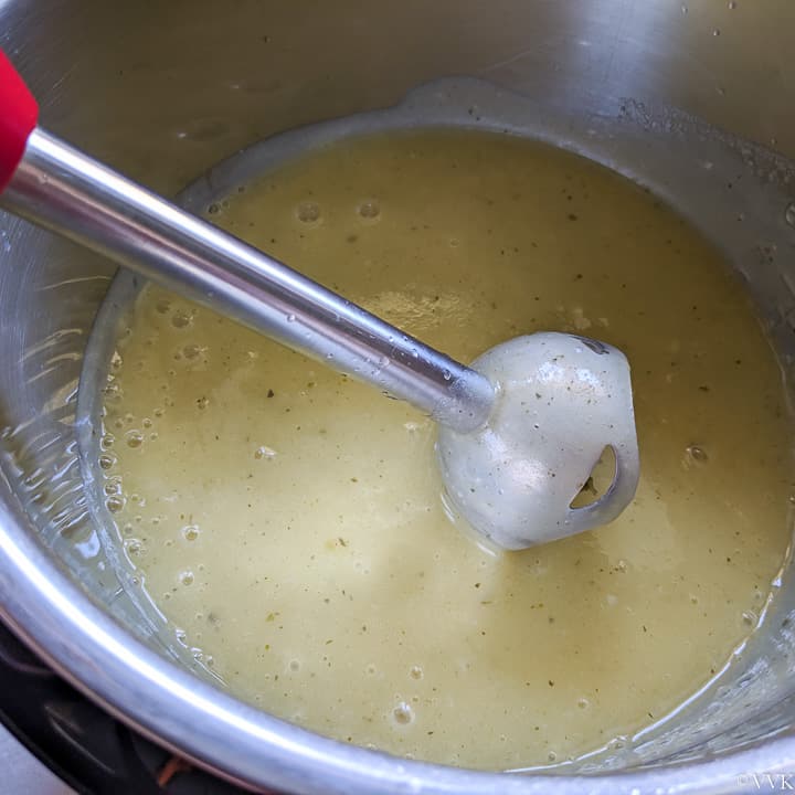 blending the soup
