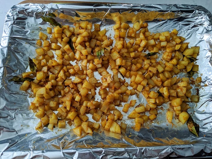 potato curry baked halfway through