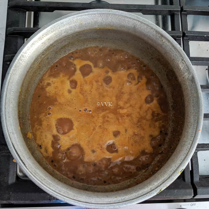 sambar simmering and becoming frothy