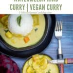 thai curry with text overlay for pinterest