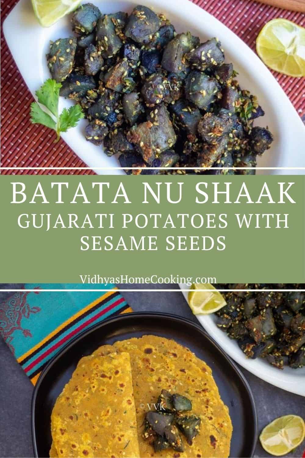 Batata Nu Shaak Gujarati Style Potato Sabzi with Sesame Seeds