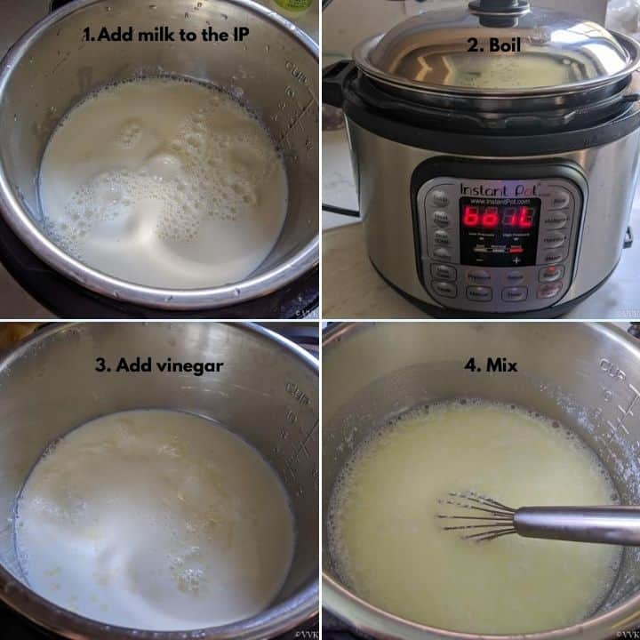 boiling milk in instant pot for paneer