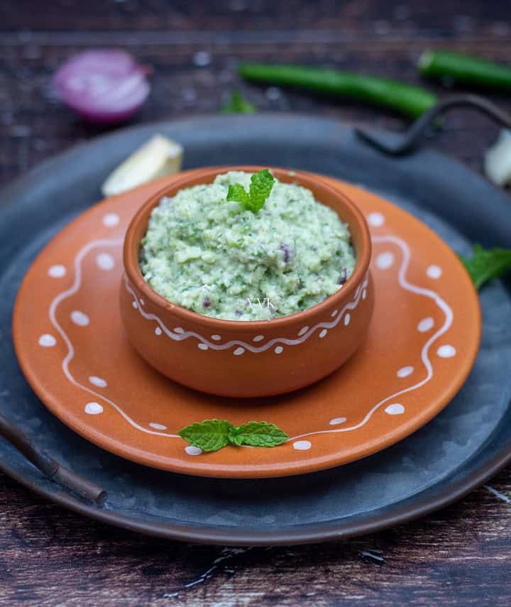 biryani chammanthi in terracotta clay bowl