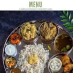 garuda panchami lunch menu with text overlay for pinterest