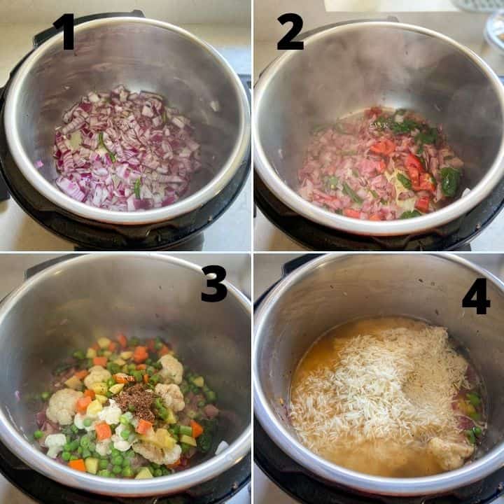 veg pulao step set 1
