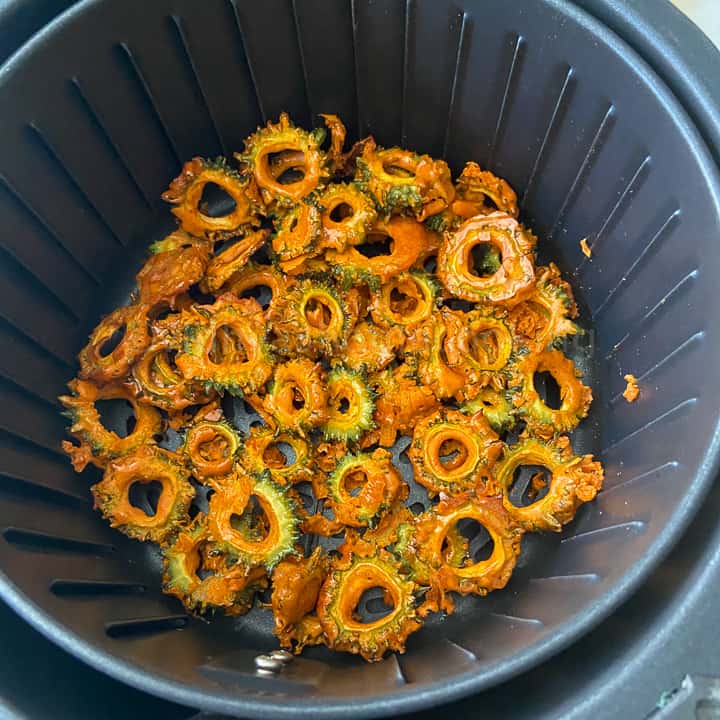 air frying the entire bittergourd