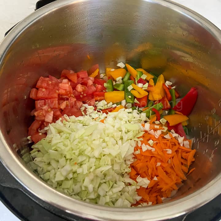 adding the other vegetables