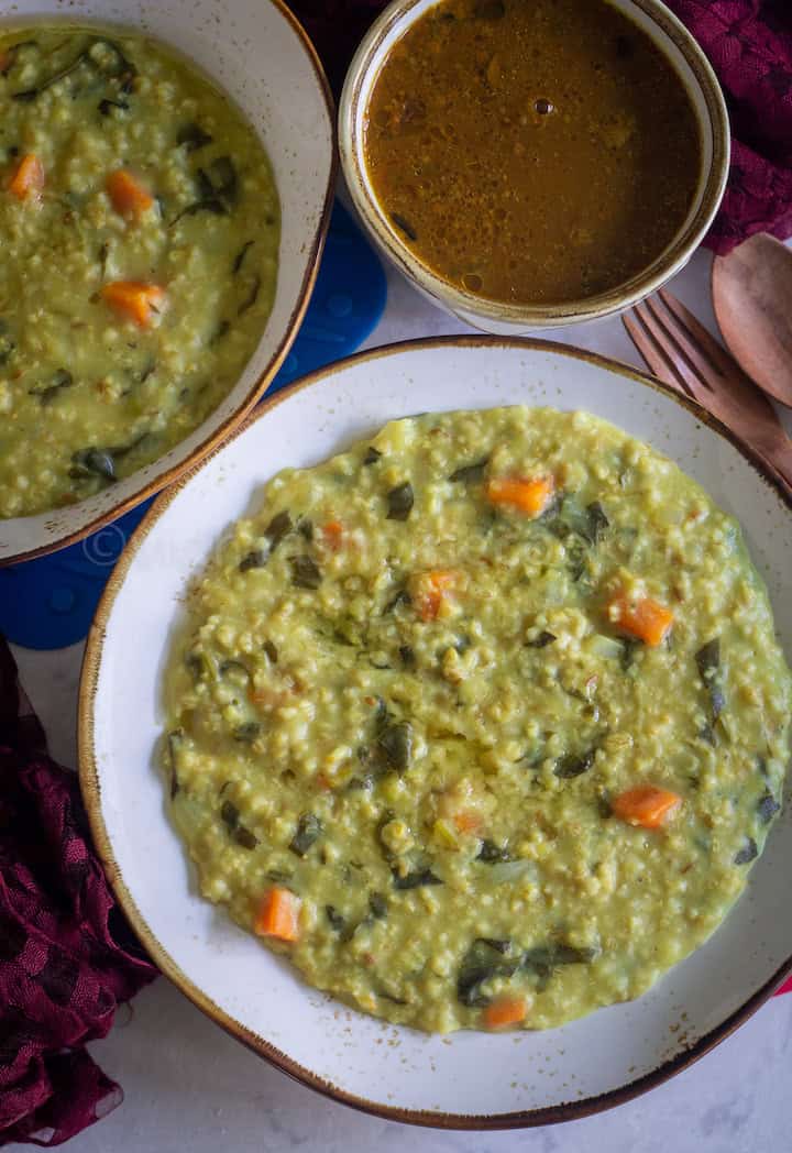 SteelCut Oats Khichdi with Frozen Masoor Dal Instant Pot Khichdi