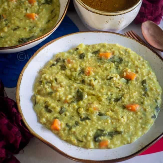 SteelCut Oats Khichdi with Frozen Masoor Dal Instant Pot Khichdi