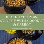 image collage of black-eyed peas savory sundal