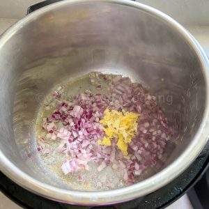 sauteing onions, ginger and garlic