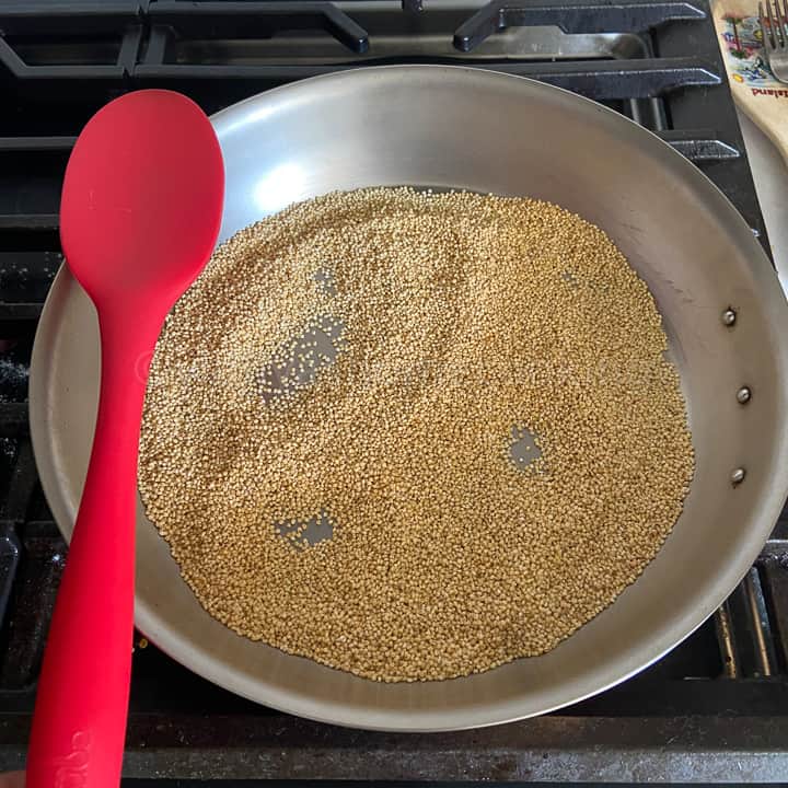 roasting the millet