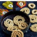 square image of murukku with text overlay for pinterest