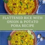poha collage with text overlay for pinterest